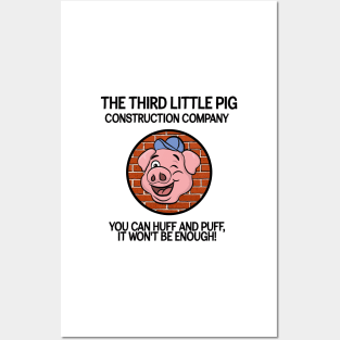 Third little pig construction company three little pigs Posters and Art